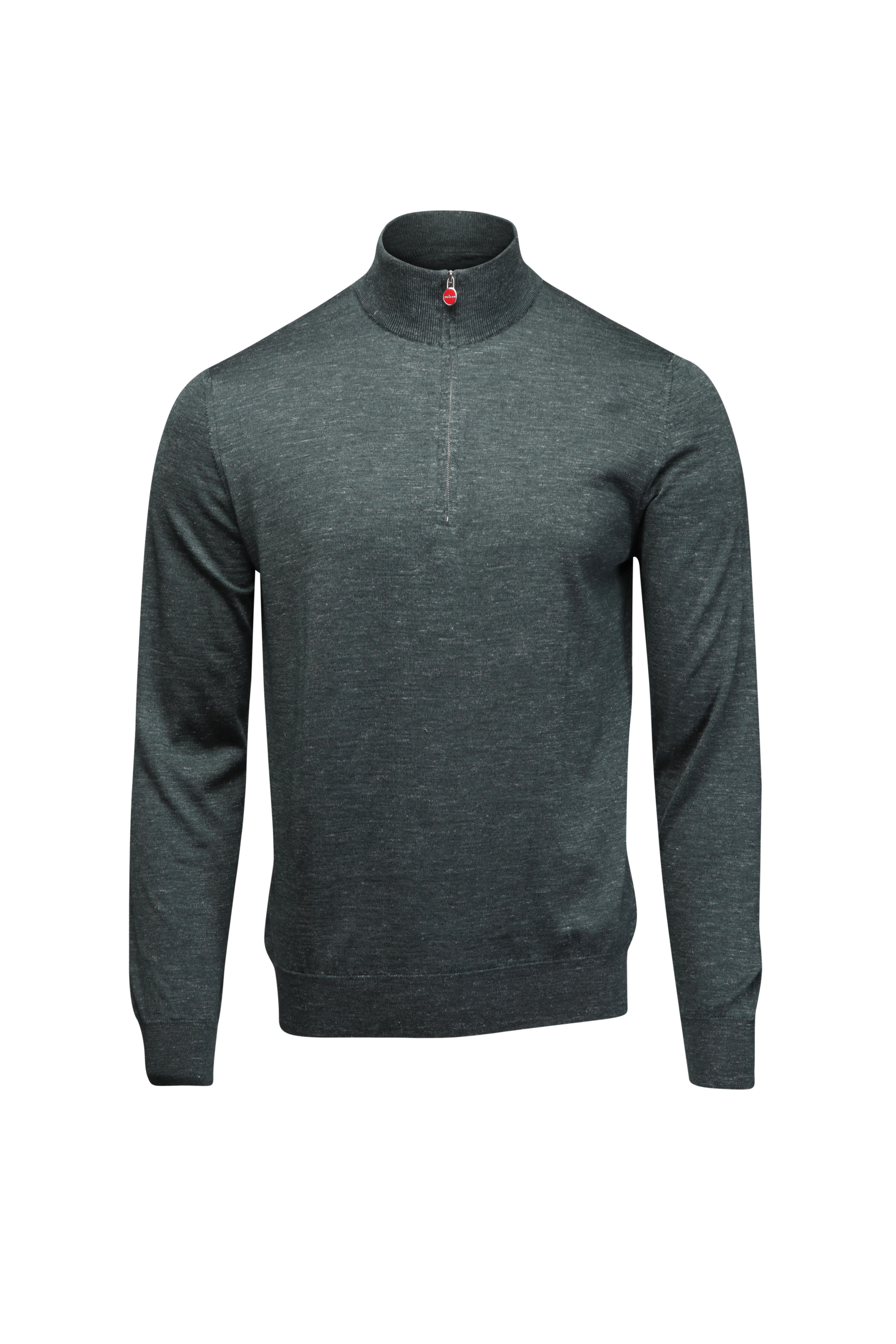 Kiton - Dark Emerald Silk & Cashmere Quarter Zip Pullover