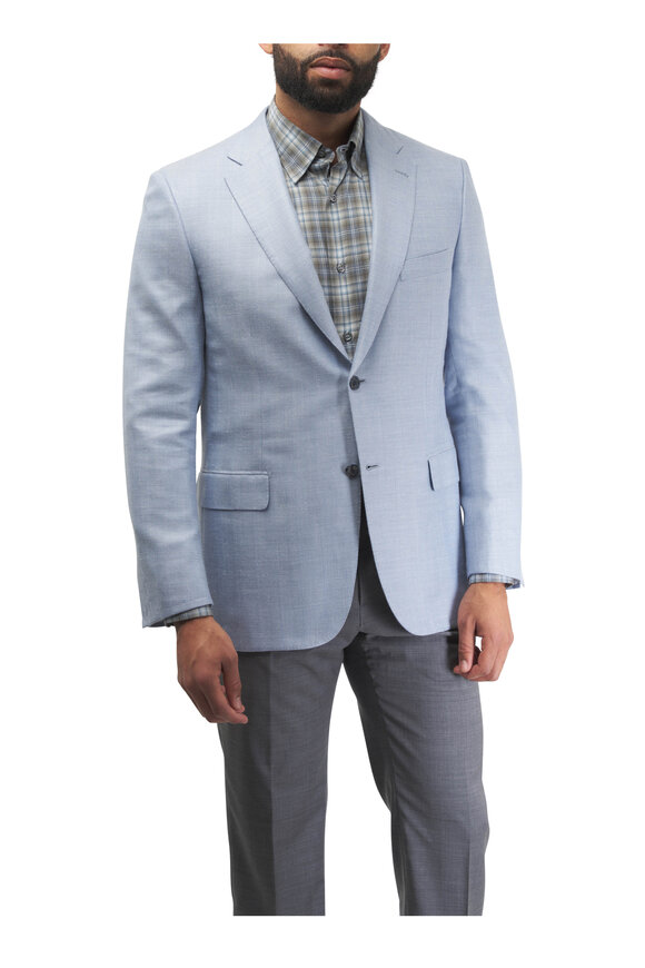 Brioni - Sky Blue Wool, Silk & Linen Sportcoat