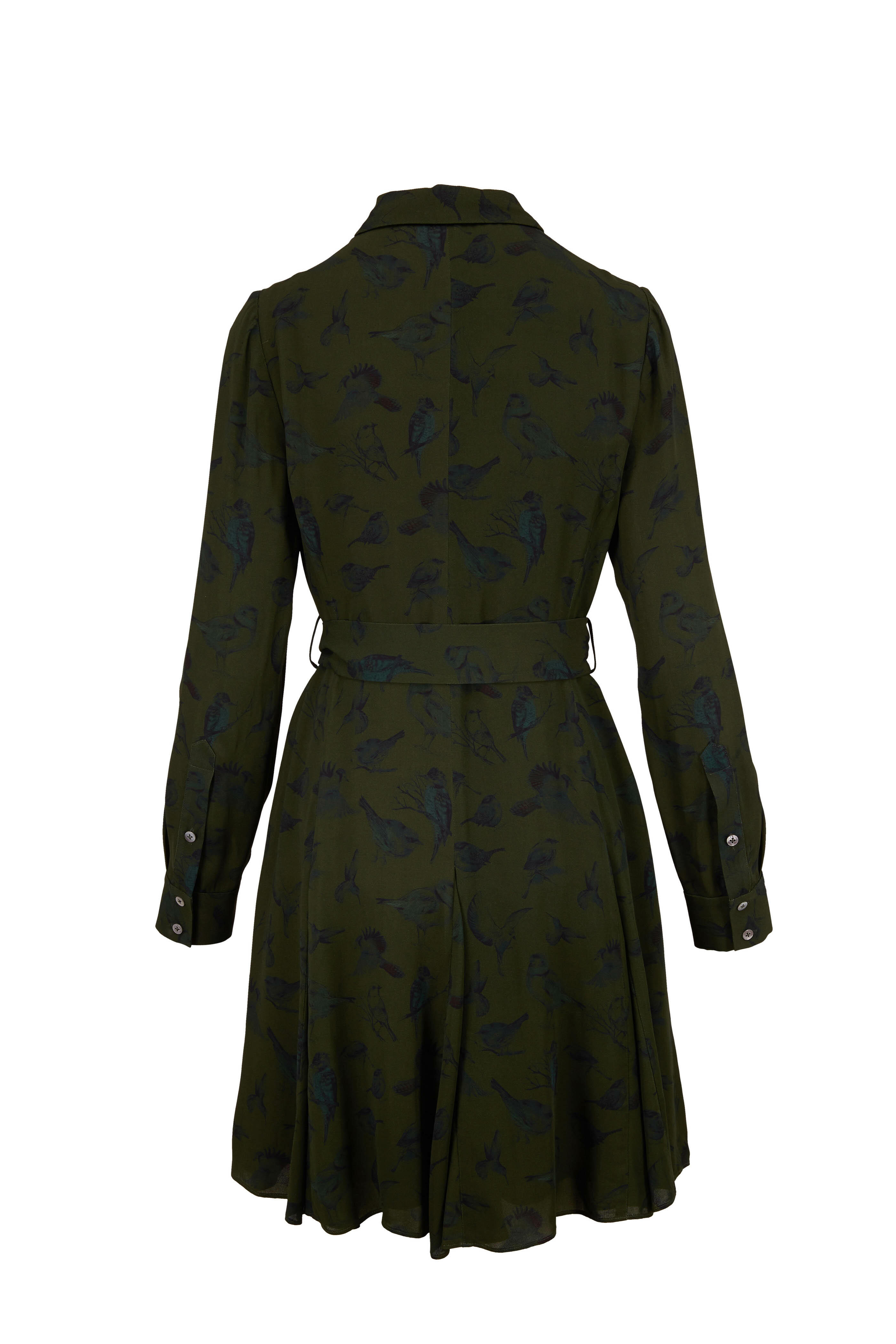 Lela Rose - Forest Multi Bird Print Shirt Dress | Mitchell Stores