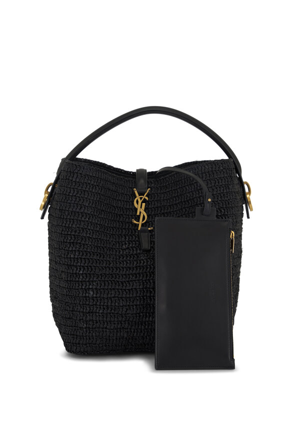 Saint Laurent - Le37 Black Raffia Bucket Bag 