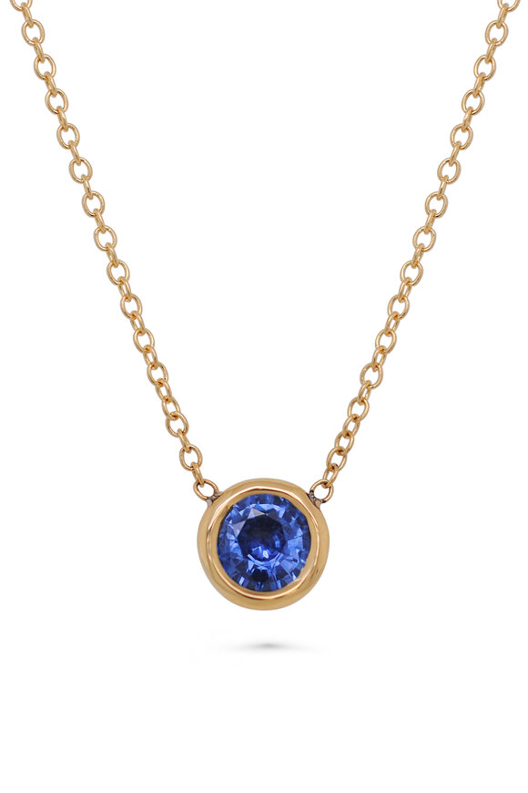 Kali Zoe 18k Yellow Gold Blue Sapphire Zoe Necklace - view 1