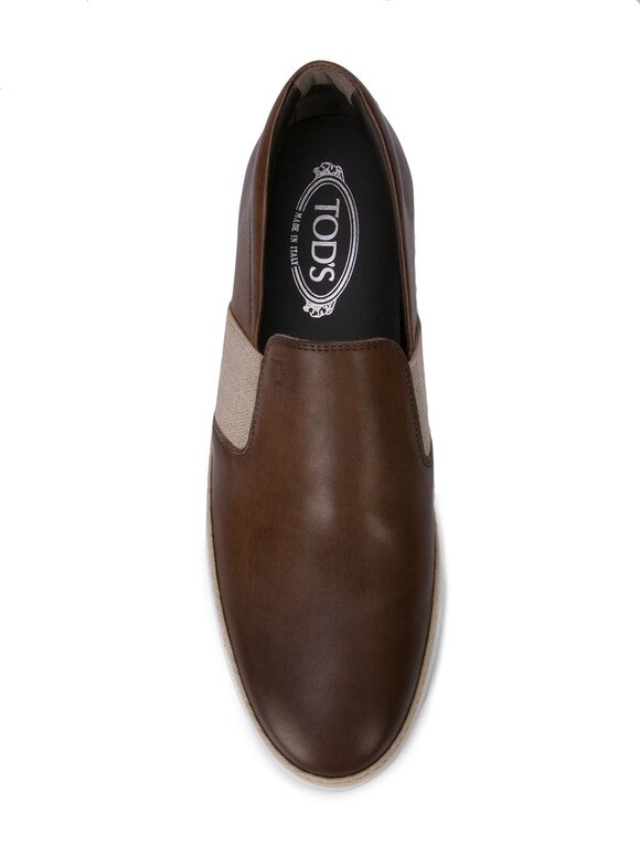 Tod's - Gomma Brown Leather Espadrille Loafer