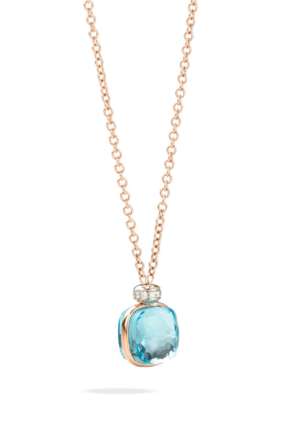 Pomellato - Nudo Sky Blue Topaz & Diamond Pendant Necklace