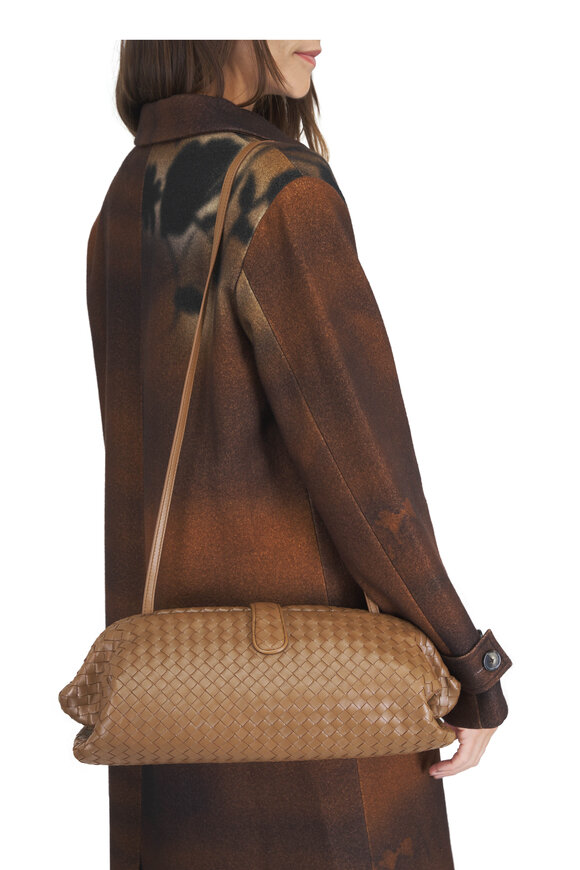Bottega Veneta Lauren 1979 Dark Caramel Woven Leather Clutch - view 2