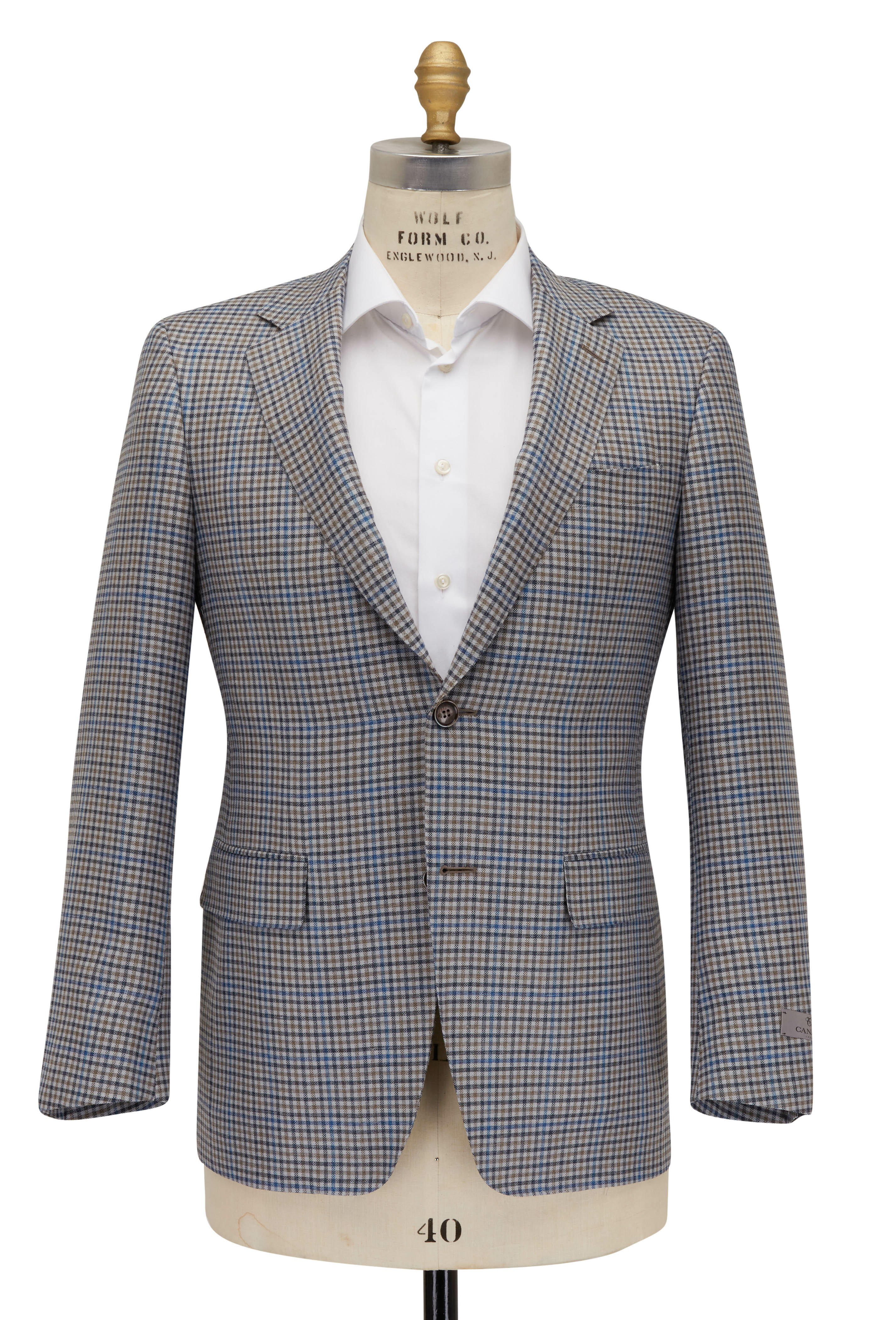 Canali - Tan & Blue Vintage Check Sportcoat | Mitchell Stores