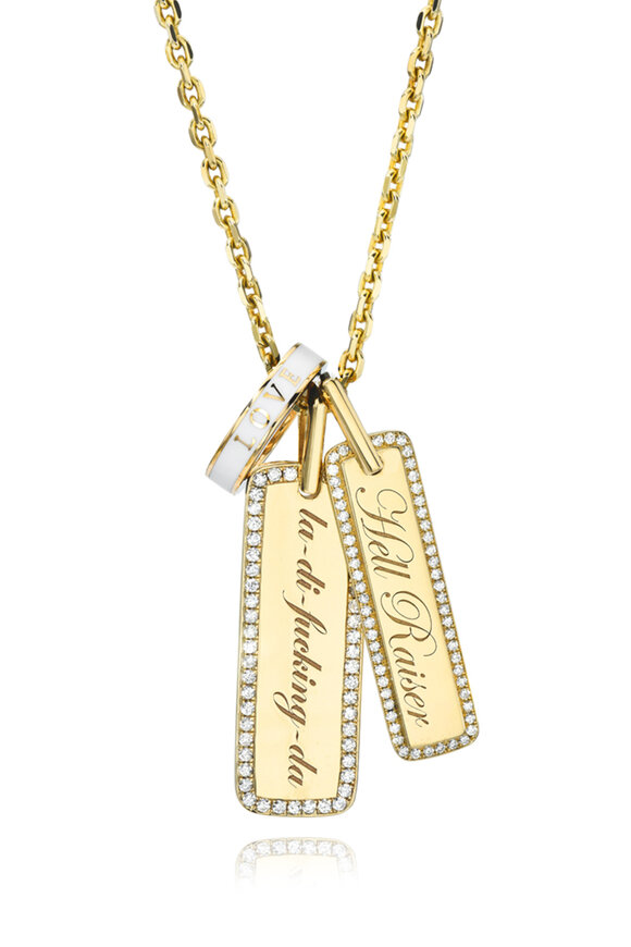 Dru 14k Yellow Gold Diamond Love Bomb Pendant - view 4