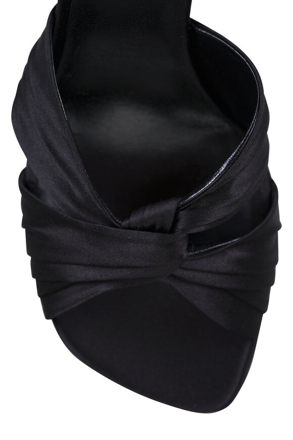 Le Monde Béryl Antonia Black Satin Mule, 50mm - view 5