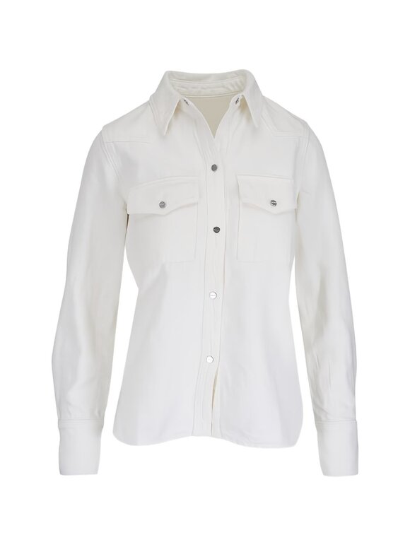 TWP Rancher White Cotton & Linen Denim Shirt - view 5