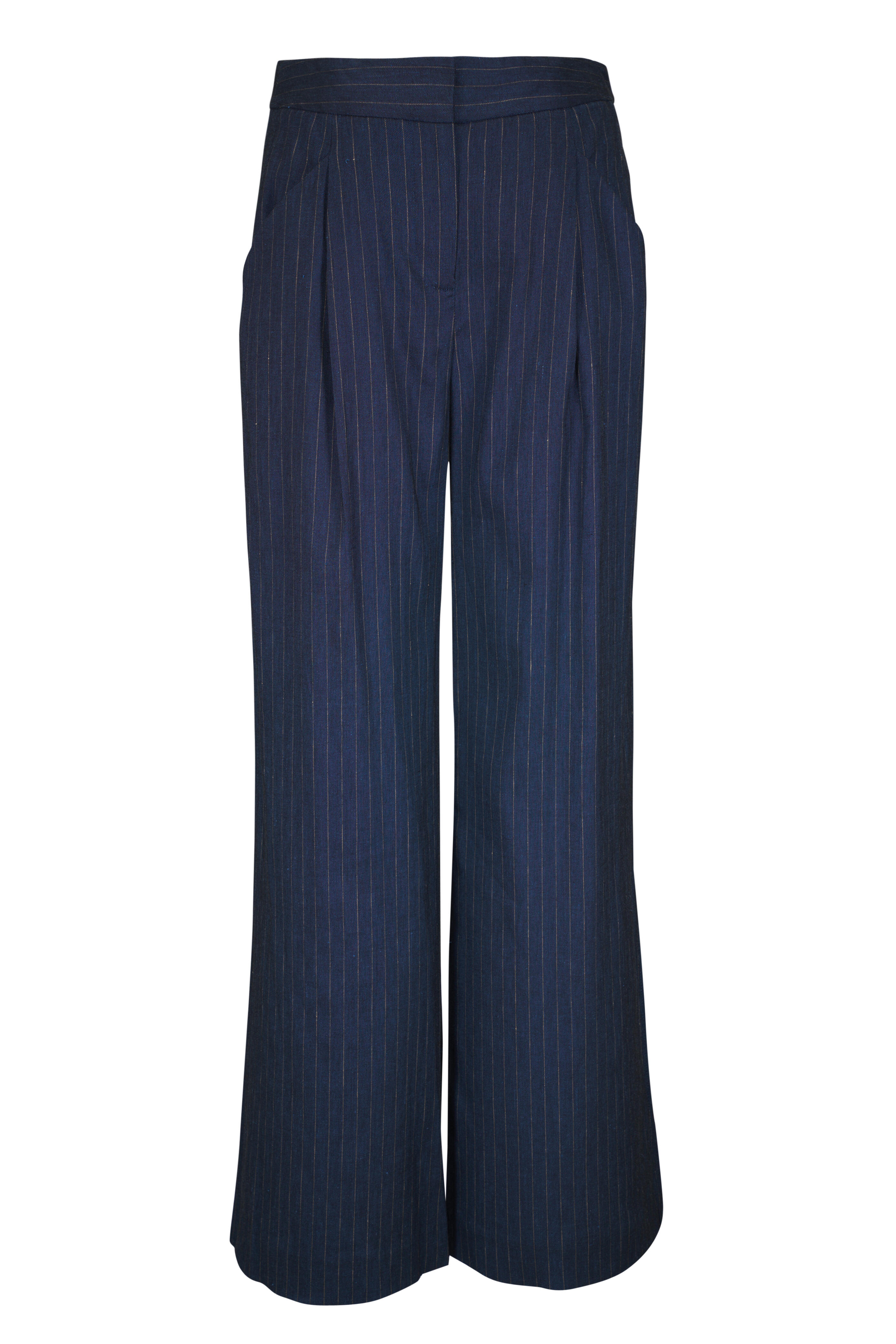 Veronica Beard - Rimini Blue Pinstripe Wide Leg Pant