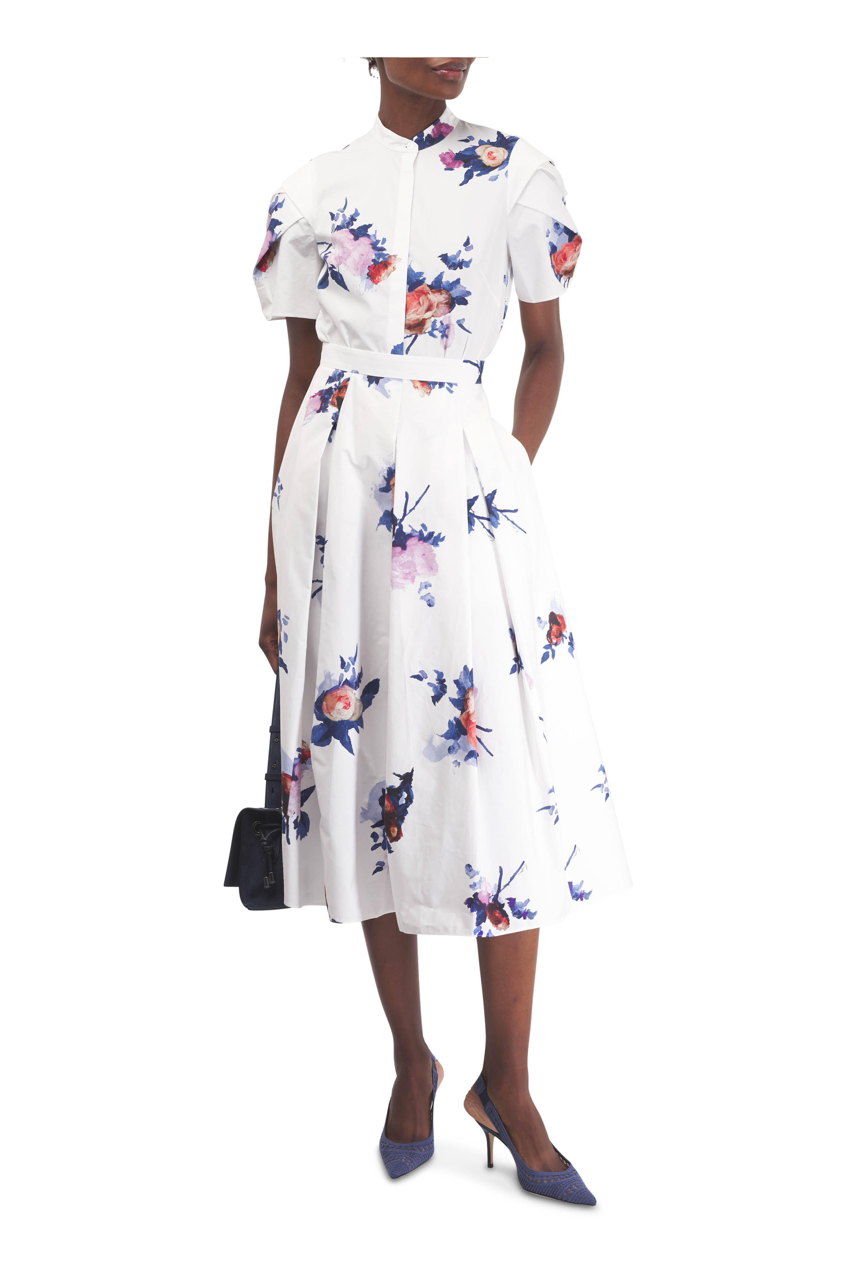 Erdem - White Rose Print Top