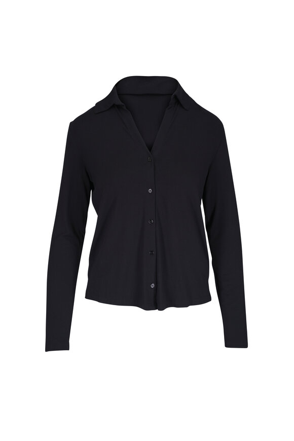 Majestic Soft Touch Black Button Down Shirt