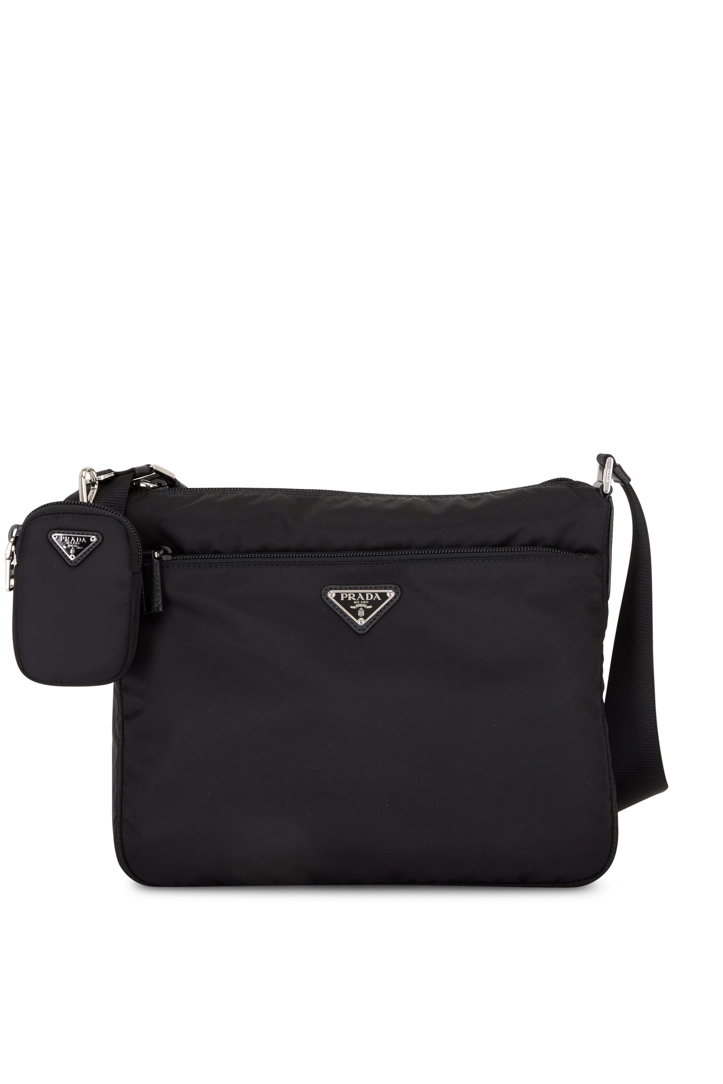 Prada Hobo Black Nylon Shoulder Bag 