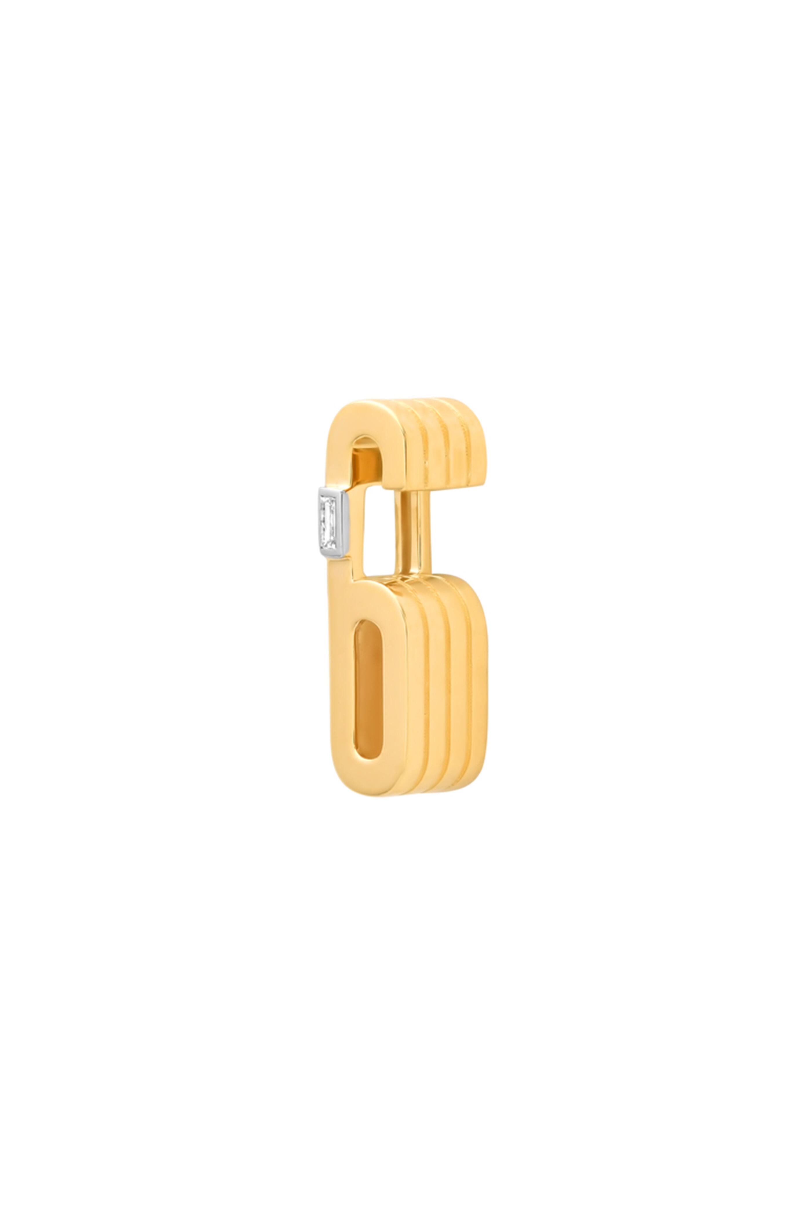 Helena Rose - 14k Yellow Gold Slide-On Ribbed Number 6