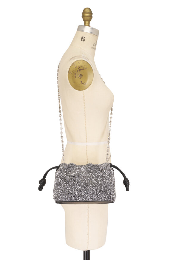 Loewe Mini Flamenco Black & Silver Beaded Leather Purse - view 7