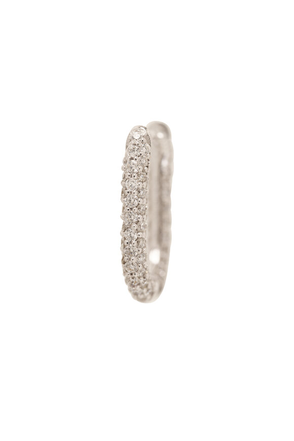 Foundrae Petite Chubby White Gold & Pave Diamond Ear Fob