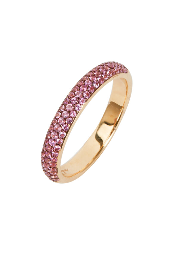 Syna - Yellow Gold Pink Sapphire Band