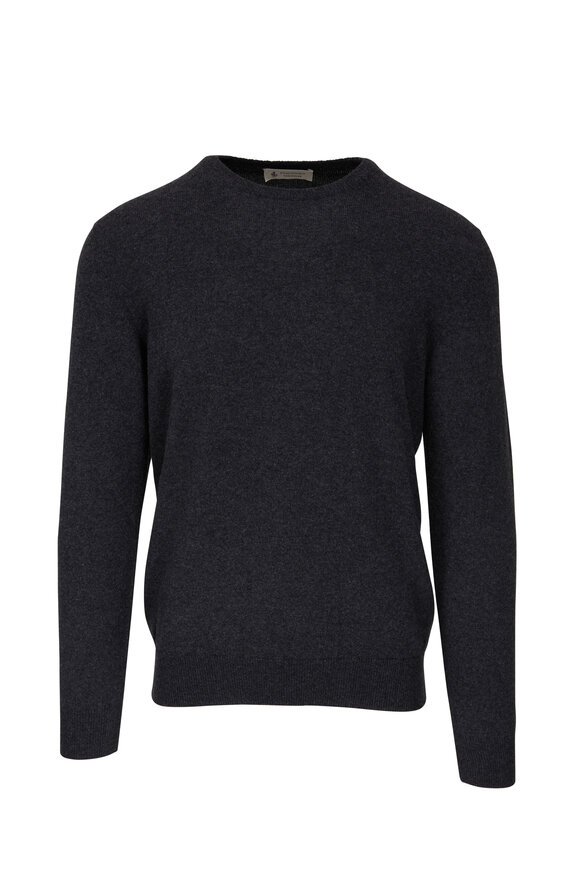 Fratelli Piacenza Charcoal Cashmere Crewneck Sweater