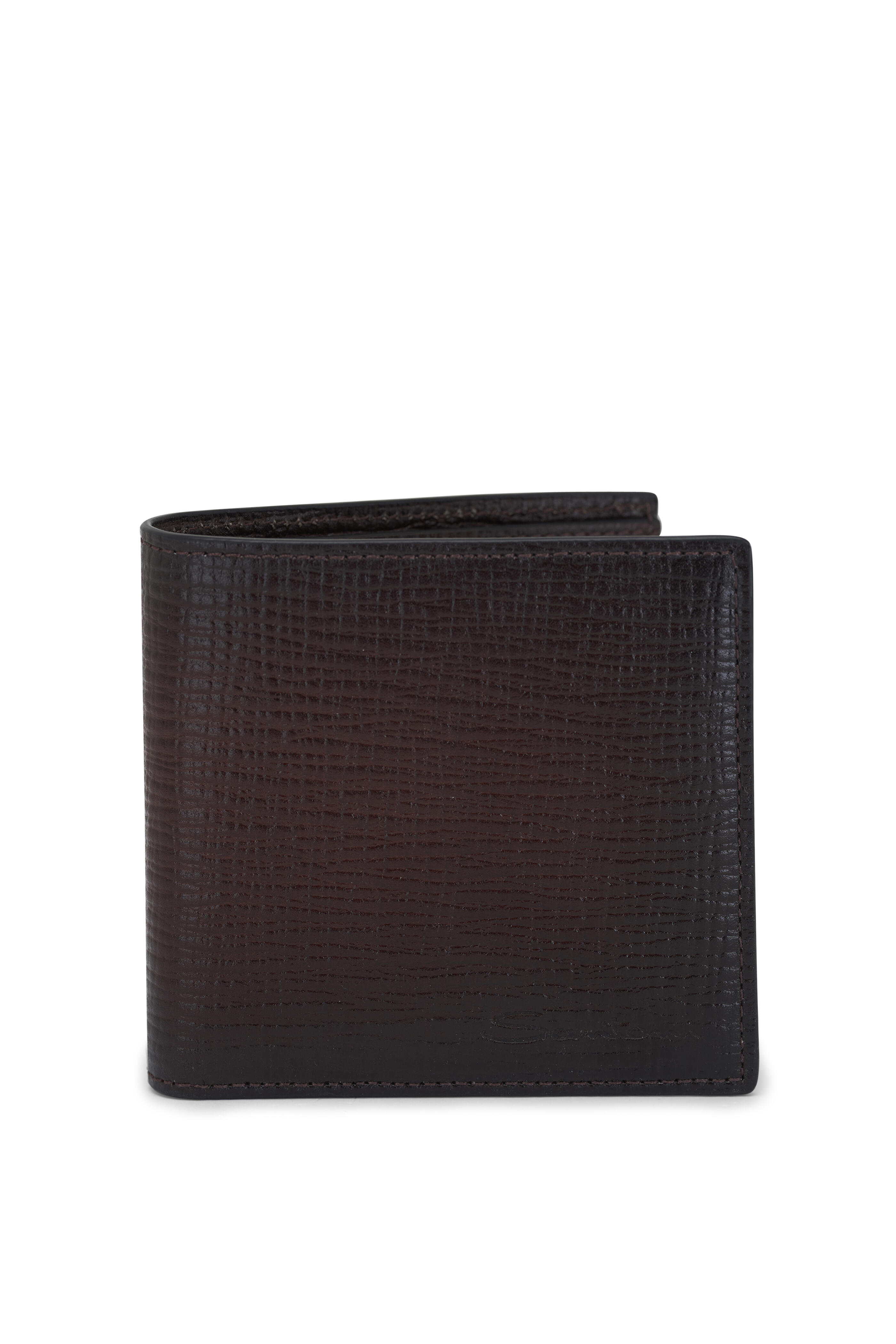 Santoni - Dark Brown Leather Wallet