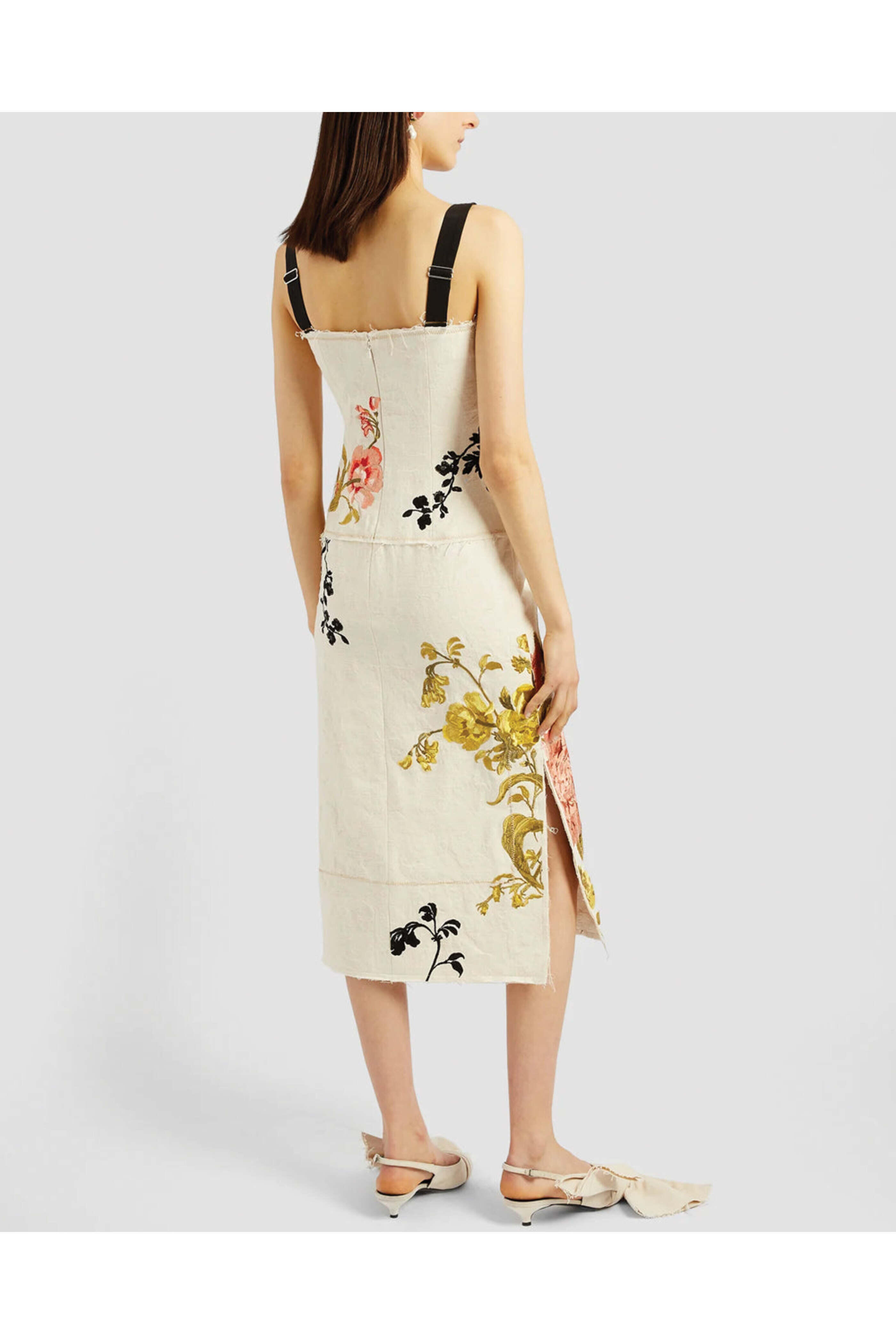 Erdem - Ecru Sleeveless Cocktail Dress