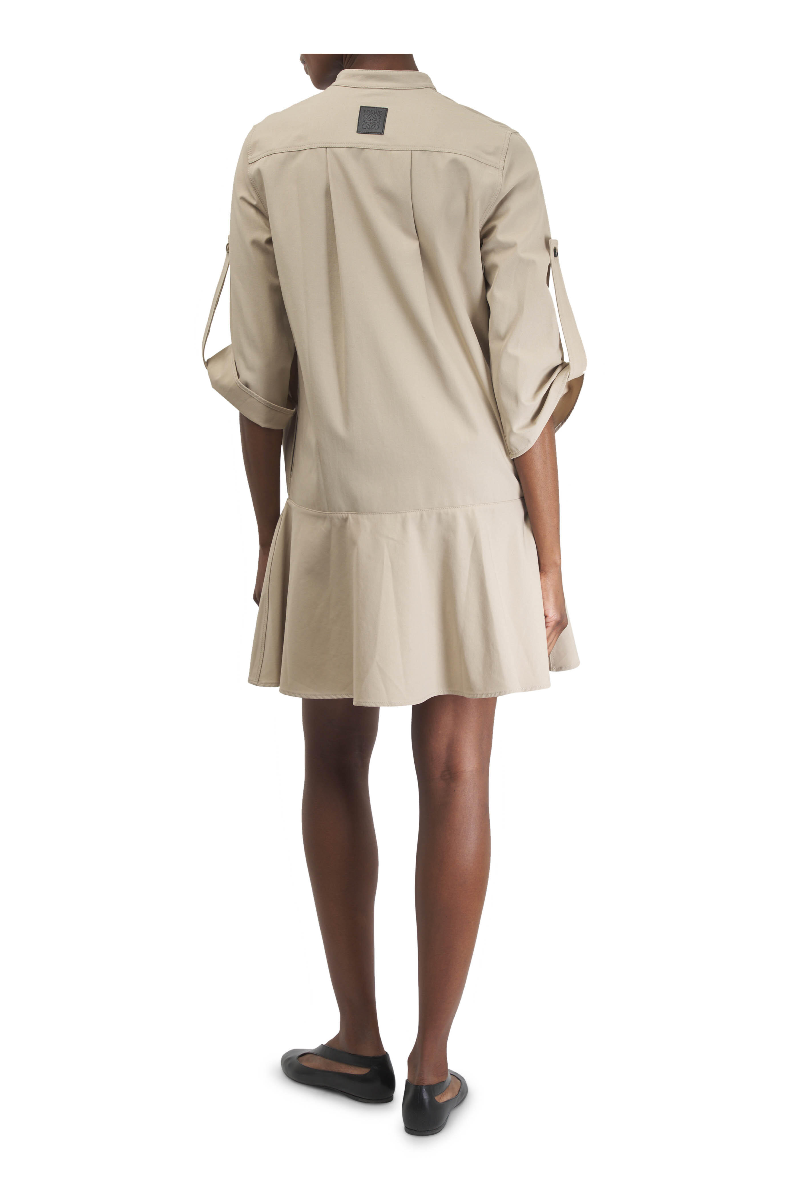 Loewe - Beige Cotton Drop Waist Dress
