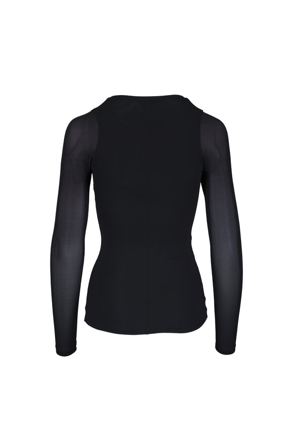 KZ_K Studio Libre Black V-Neck Mesh Top - view 2