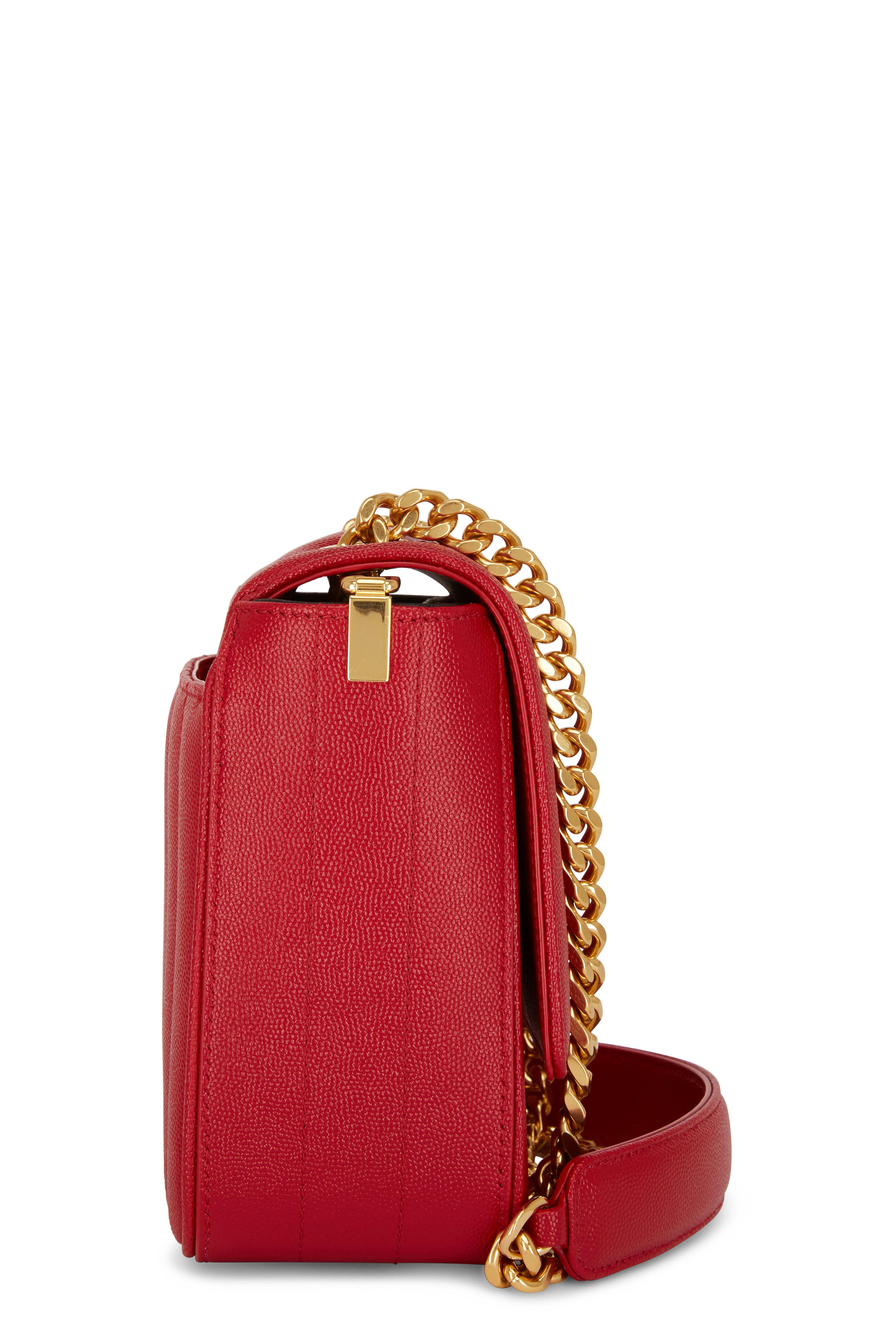 Saint Laurent - Vicky Vintage Red Matelassé Medium Crossbody