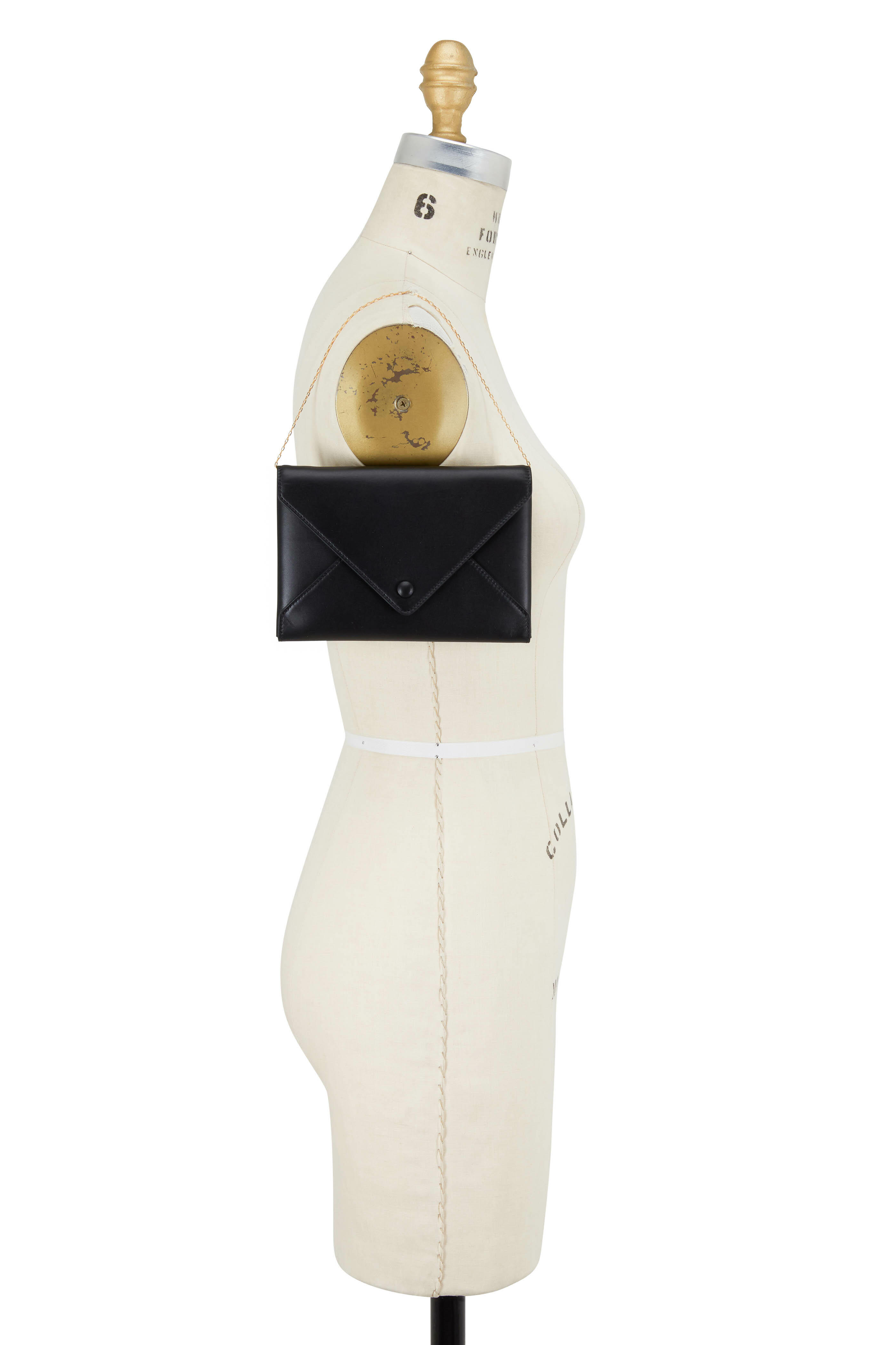 The Row - Black Leather Mini Envelope Clutch | Mitchell Stores