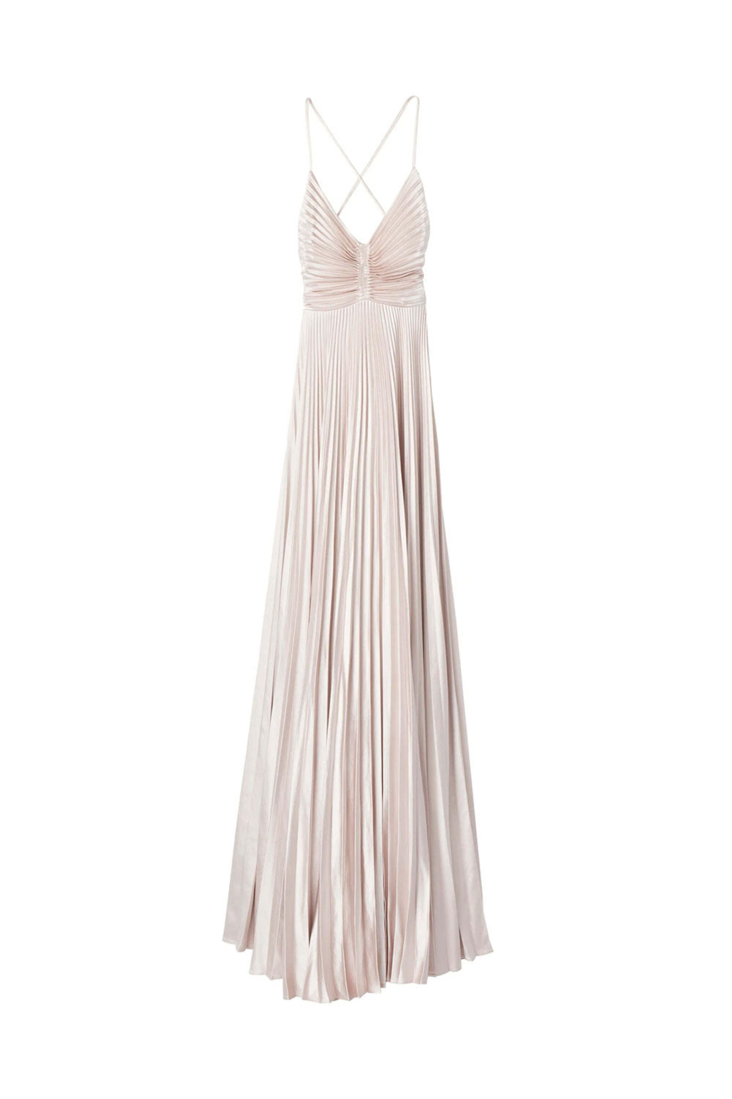 A.L.C. - Pink Satin Aries Pleated Maxi Dress