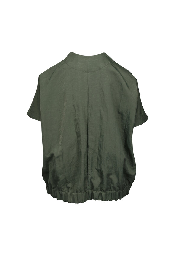 Zero + Maria Cornejo Rae Green Cotton Bomber Blouse - view 2