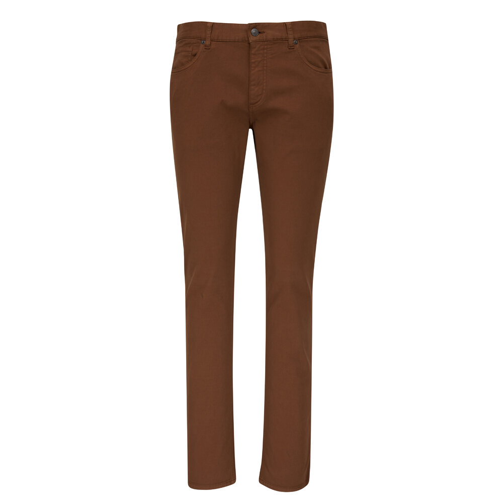 Zegna - Tan Cotton Five Pocket Pant | Mitchell Stores