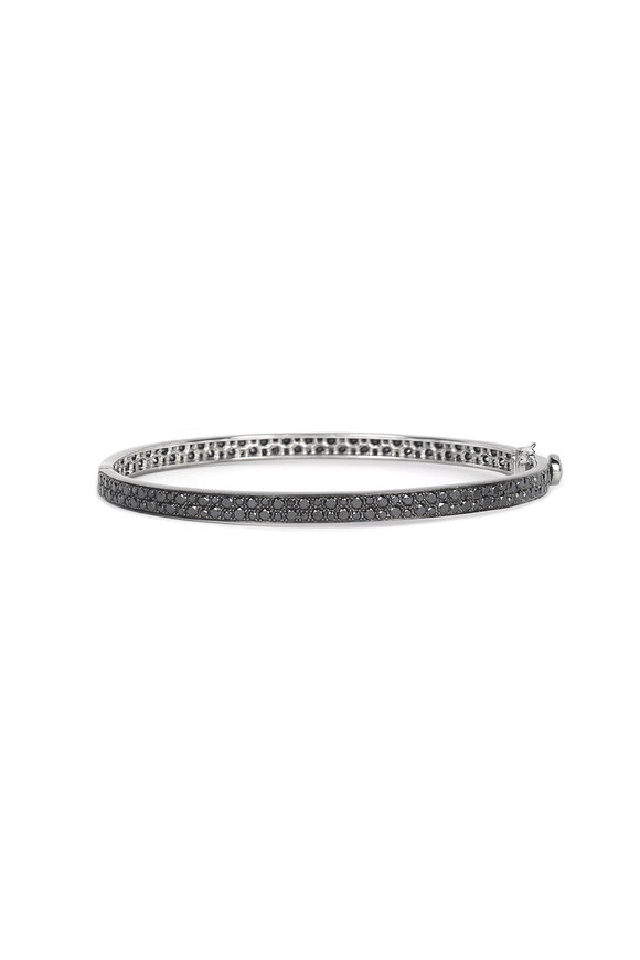 Nam Cho Modern Two Row Black Diamond Bangle  - view 1