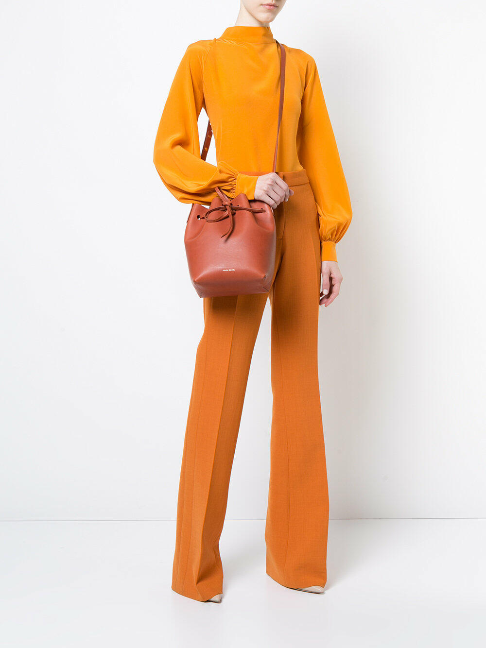 Mansur Gavriel Brandy Leather Bucket Bag Mansur Gavriel