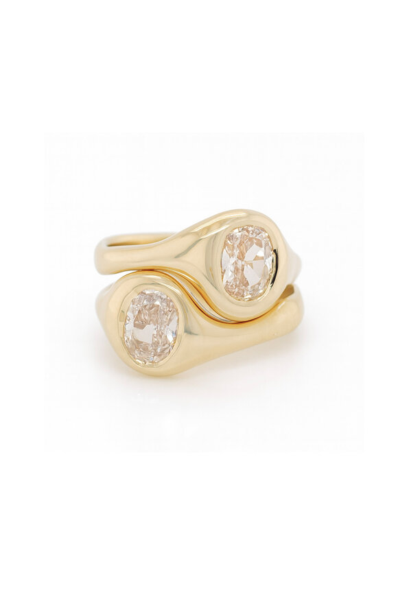 Kali Zoe 18k Yellow Gold Peach Diamond Snuggle Ring