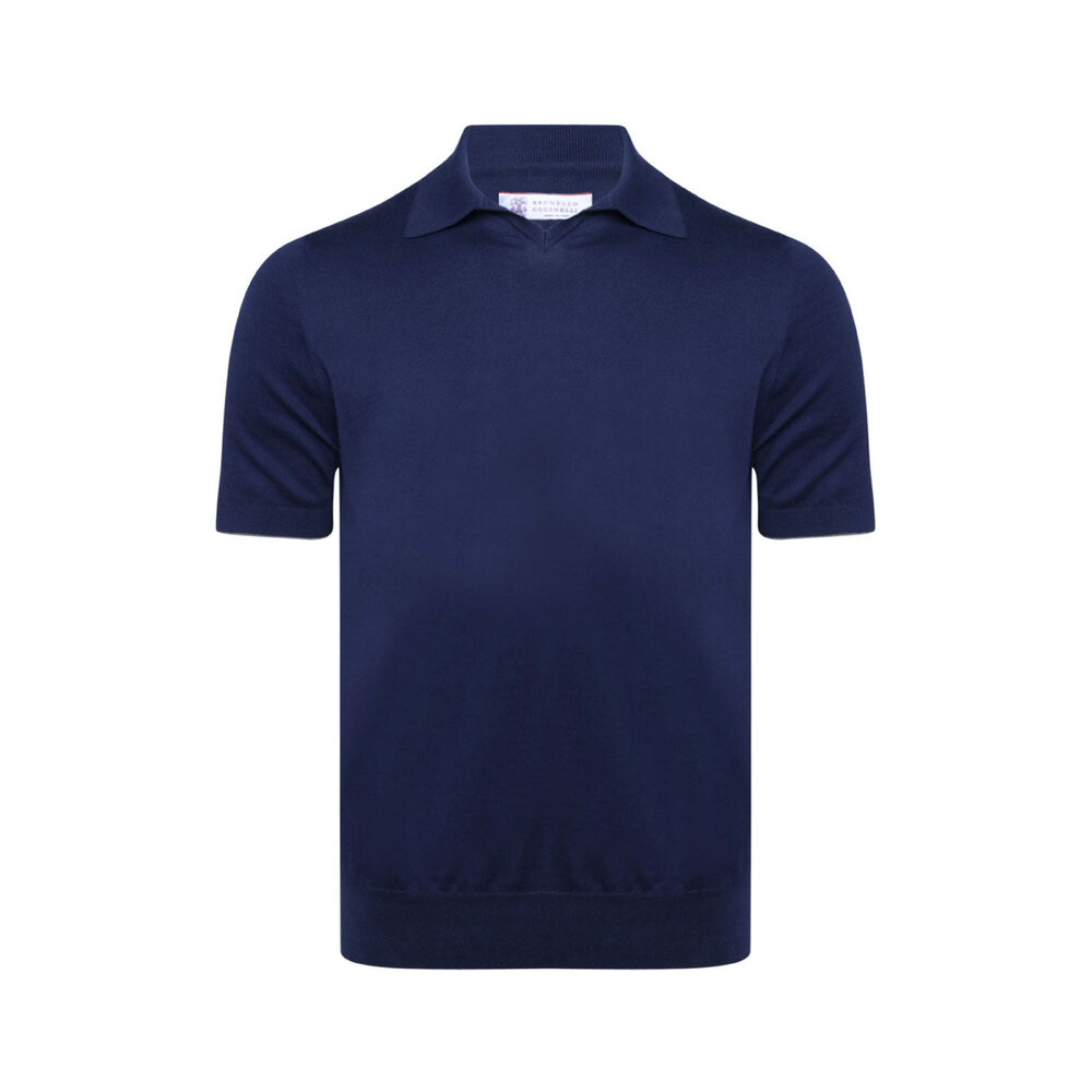 BRUNELLO CUCINELLE SLIMFITネイビー ポロシャツ BRUNELLO CUCINELLE SLIMFITネイビー ポロシャツ
