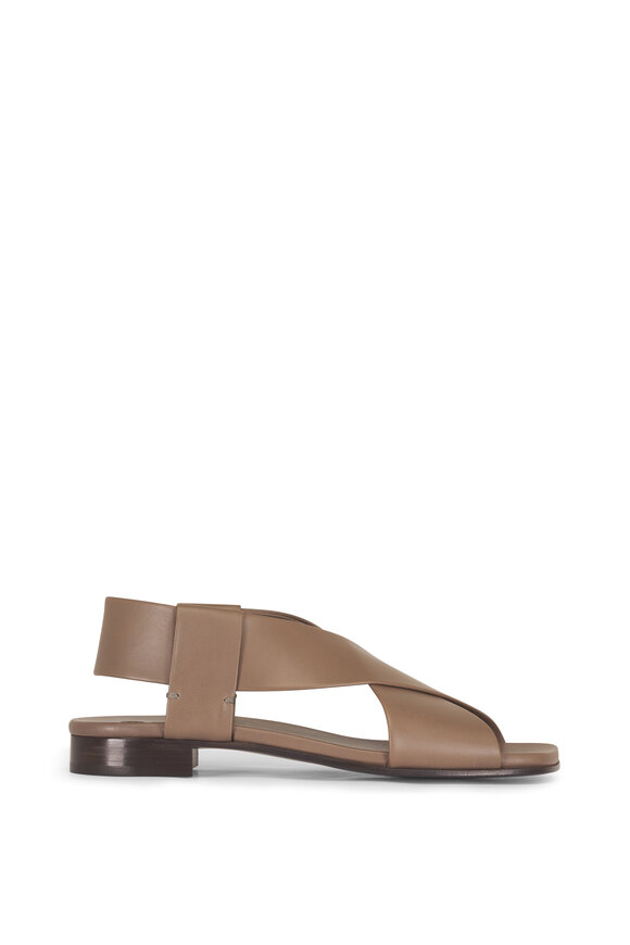 Loro Piana Marge Almond Natural Leather Flat Sandal - view 2