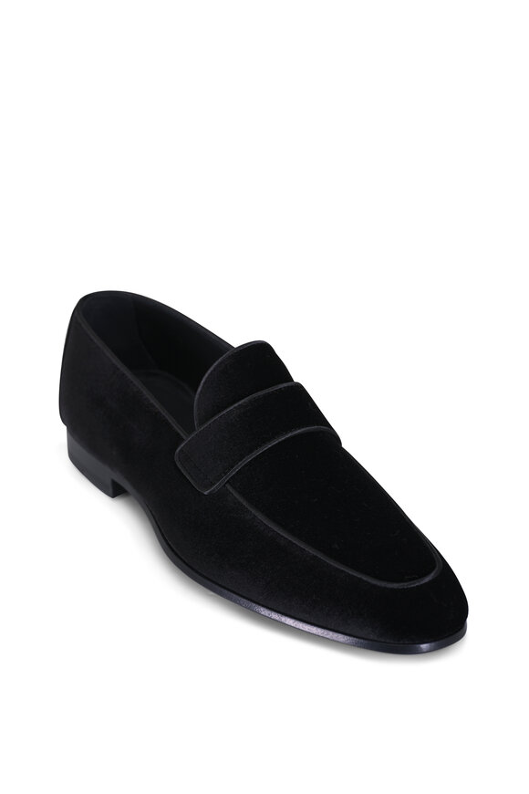Magnanni Jasper Black Suede Penny Loafer - view 1