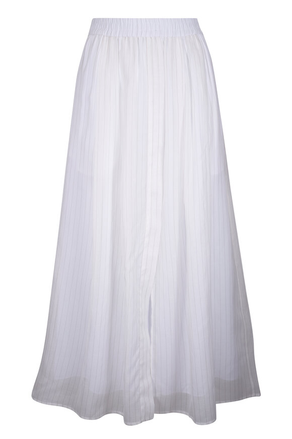 VIP【送料関税込】BRUNELLO CUCINELLI LINEN BLEND LONG SKIRT Brunello Cucinelli - White Slit Maxi Skirt | Mitchell Stores