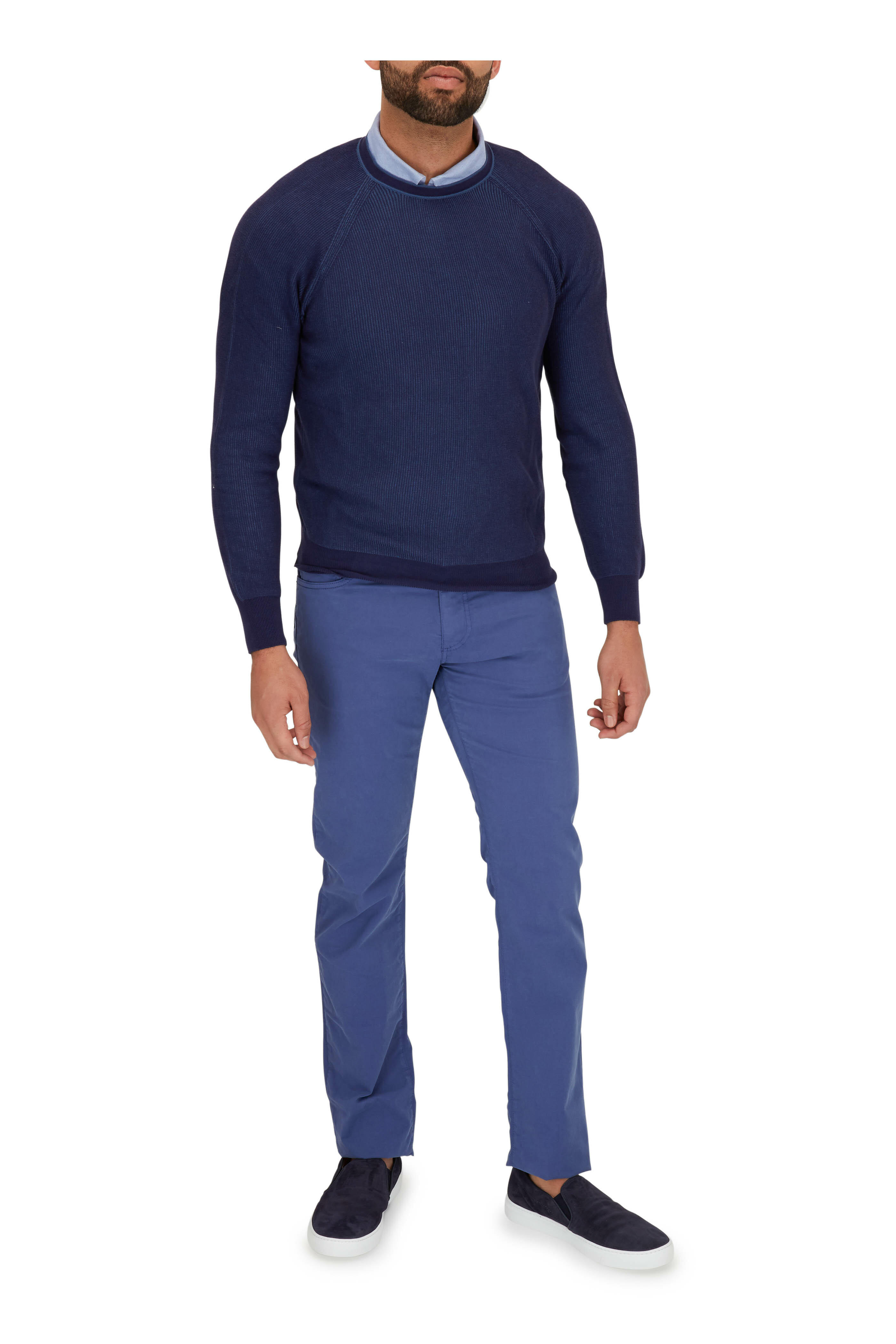 To Boot New York - Cordoba Blue Suede & Denim Slip-On Sneaker