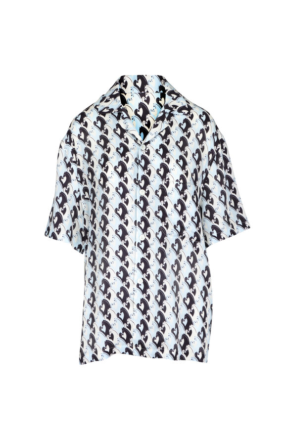 Lanvin Horse Print Cuban Collar Shirt