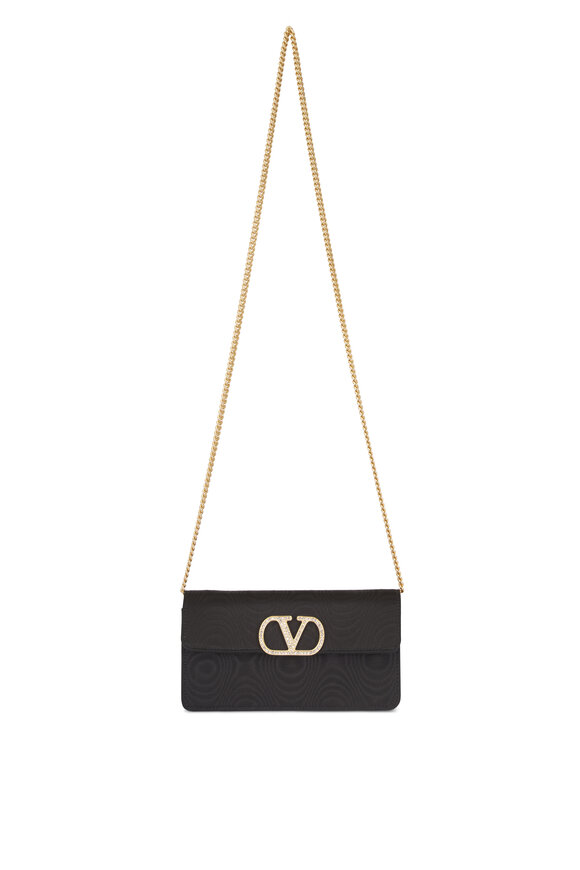 Valentino Garavani VLogo Signature Crystal Nero Chain Wallet - view 1