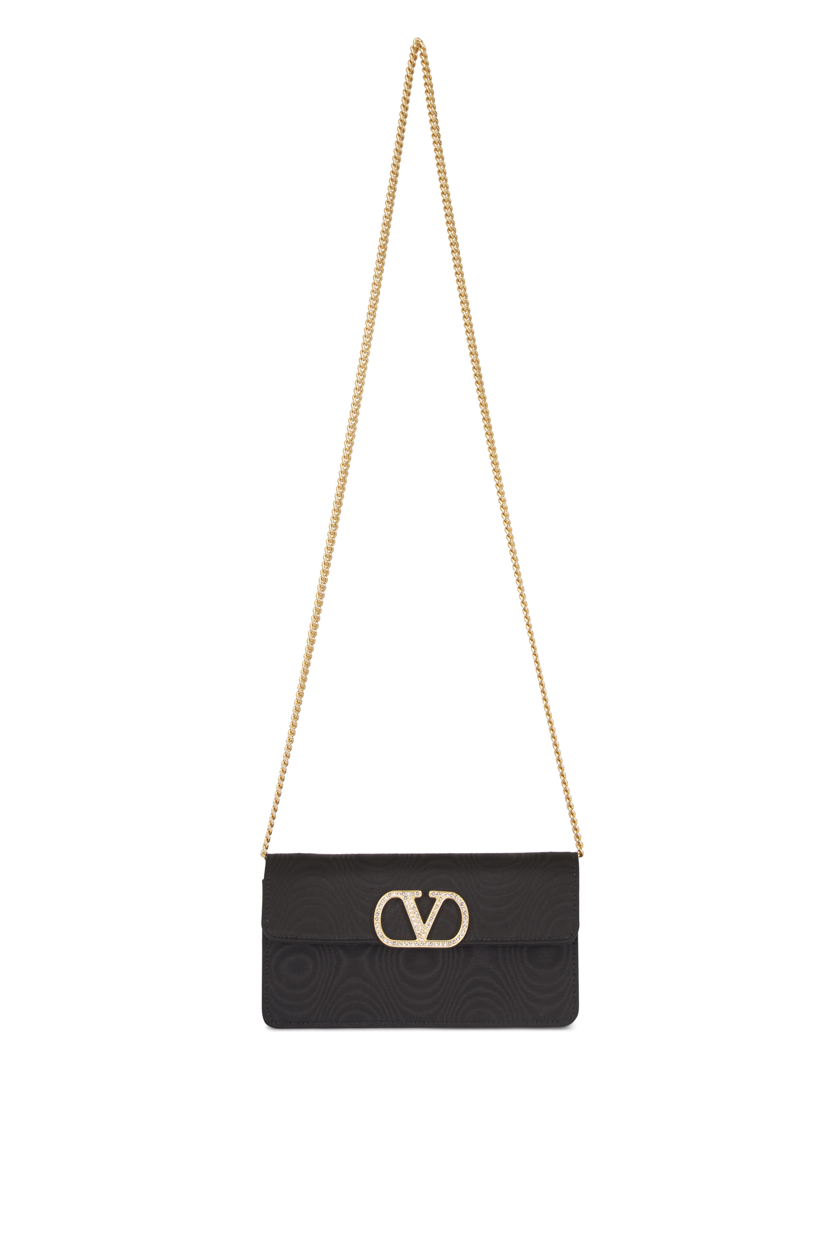 Valentino Garavani - VLogo Signature Crystal Nero Chain Wallet - view 1