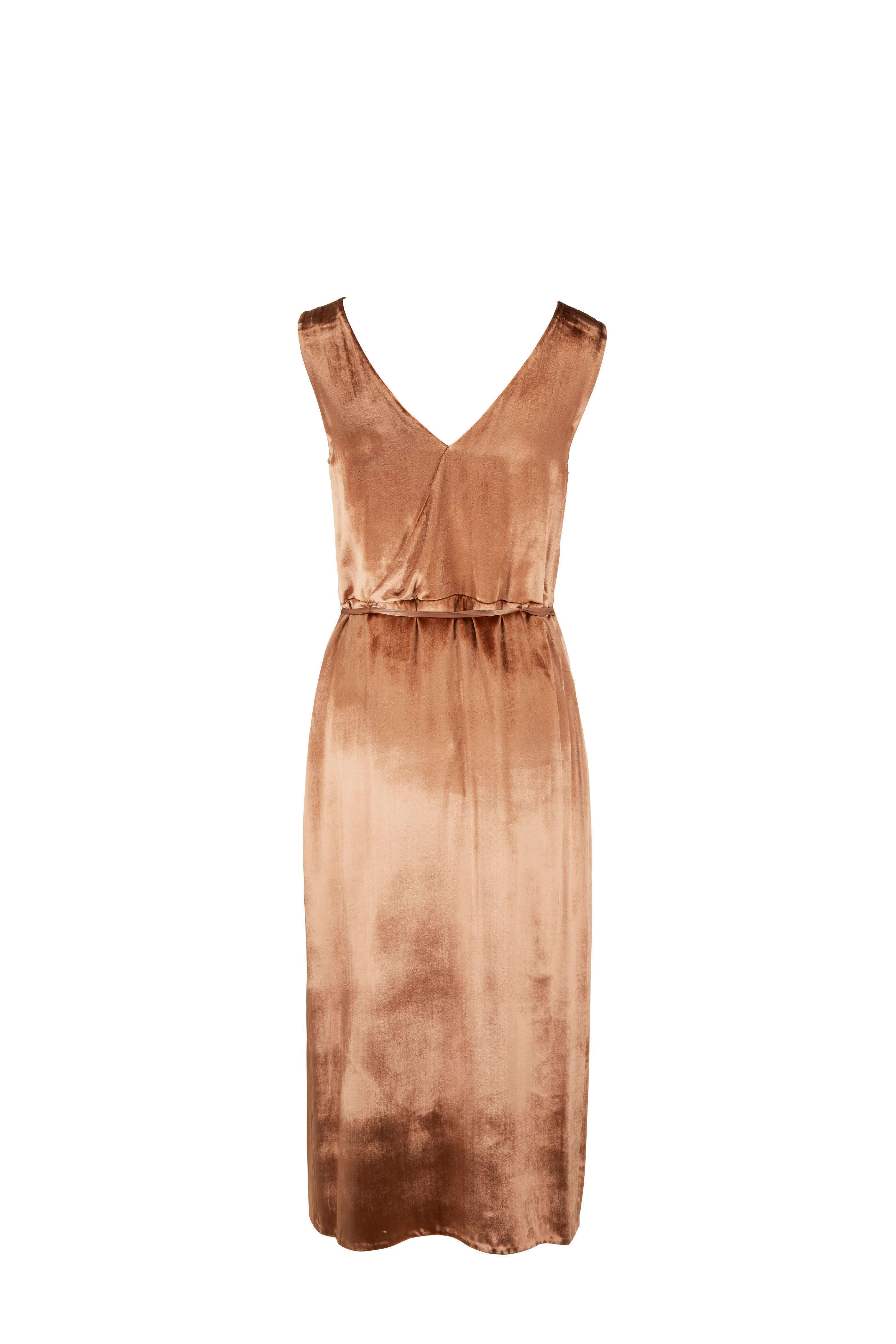 Vince - Panne Rose Gold Sleeveless Wrap Dress