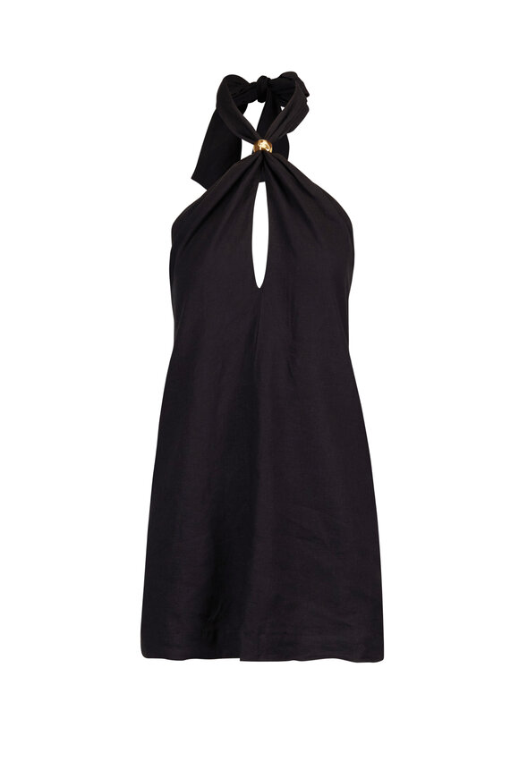 Vix Paula Hermanny Aster Black Halter Mini Dress - view 1