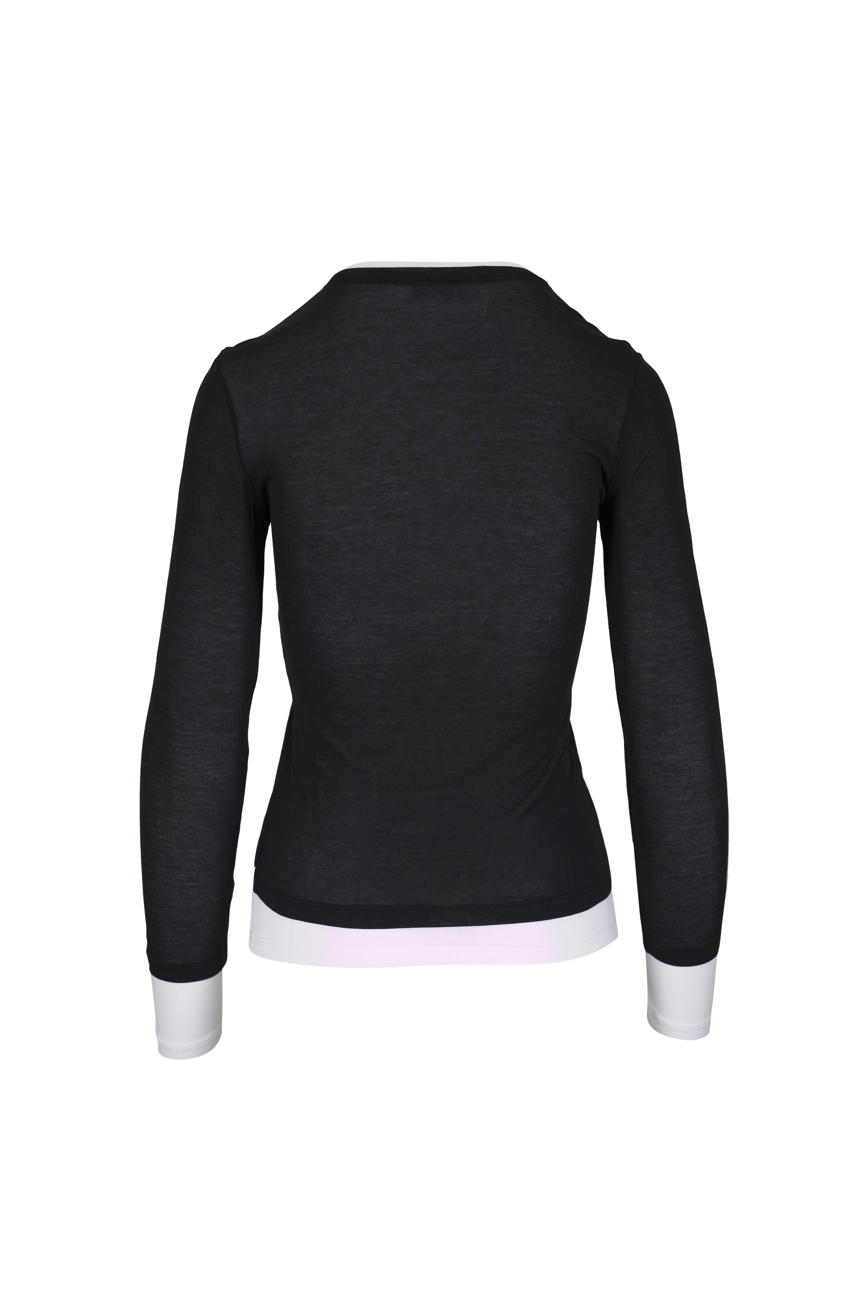 AG - Eleni Super Black & Powder Layered Long Sleeve Top