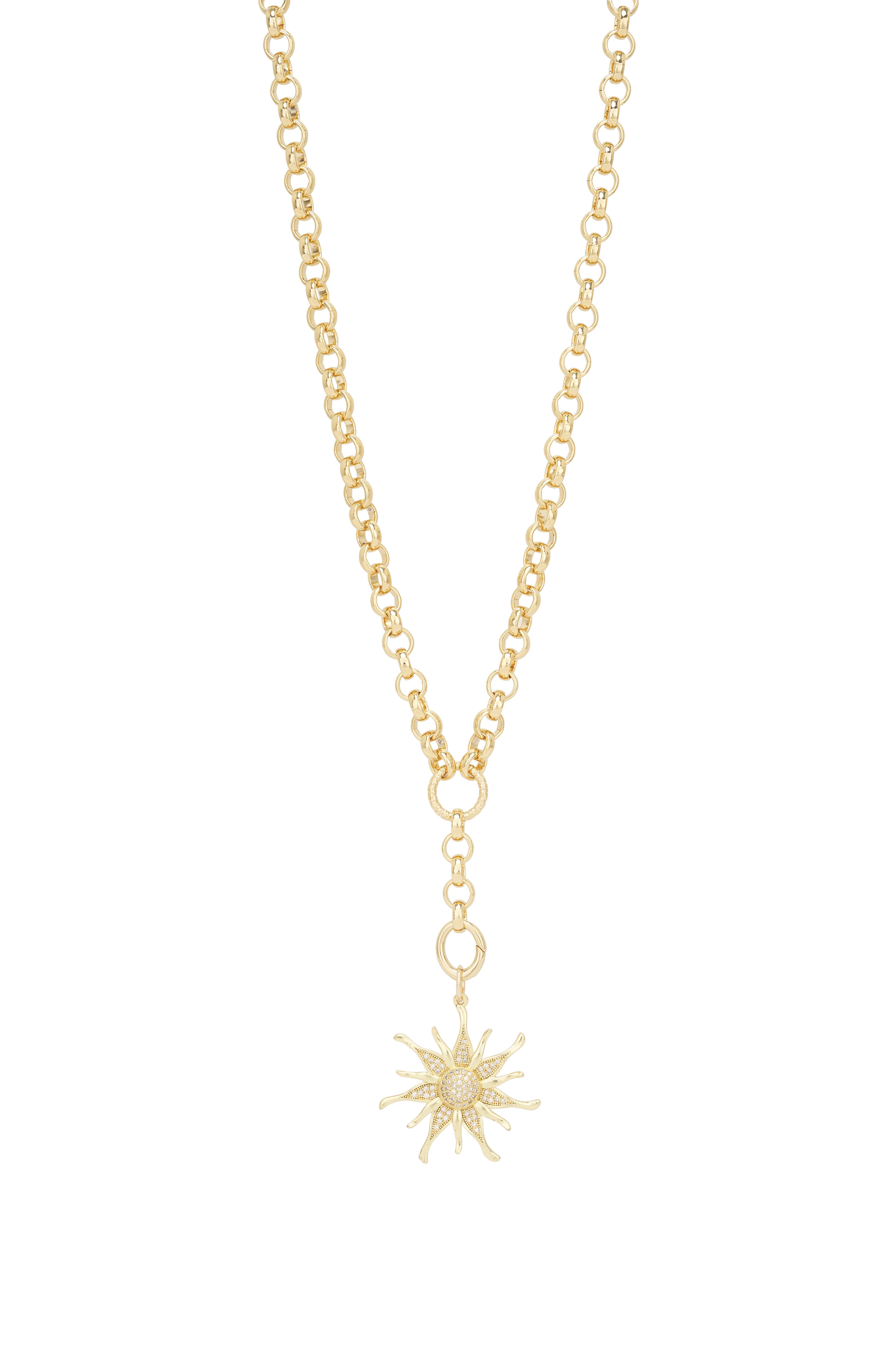 Cristina V. - Sunburst Coin Rolo Chain