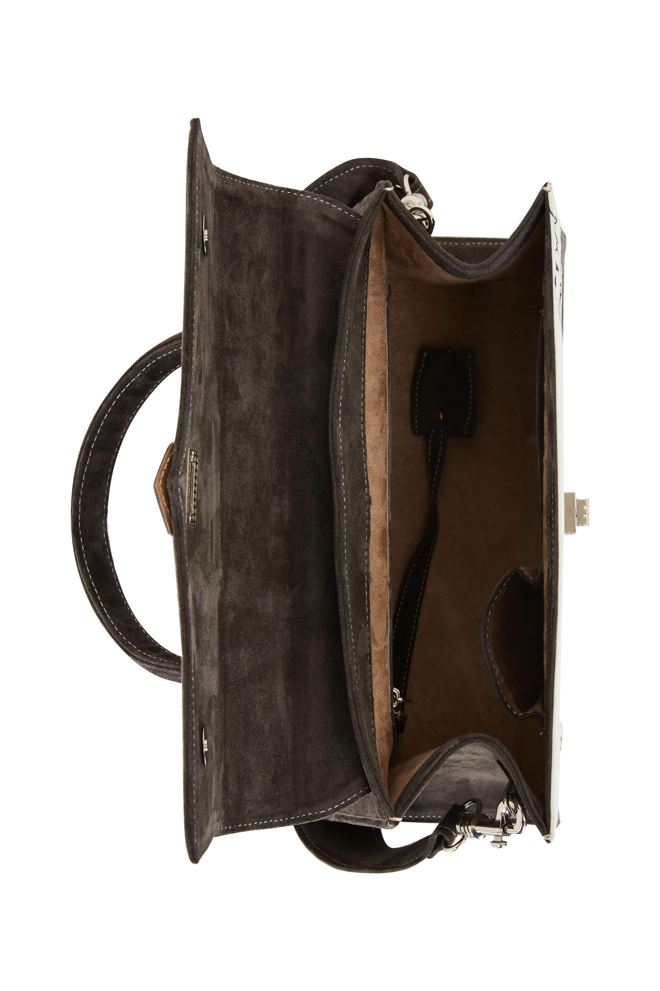 Marquise Paris - Gray Voltaire Satin & Suede Shoulder Bag