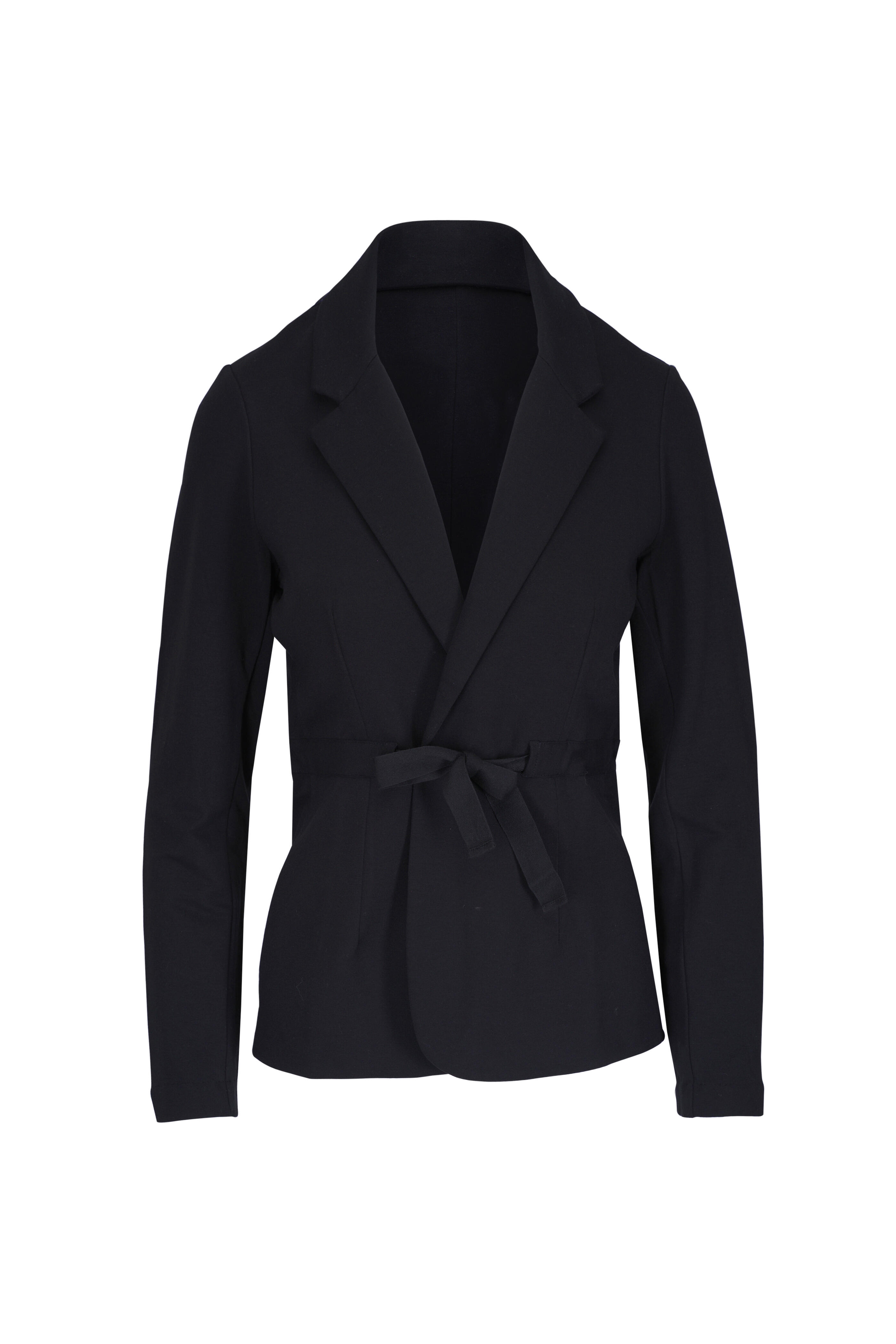 Majestic - Black French Terry Belted Blazer