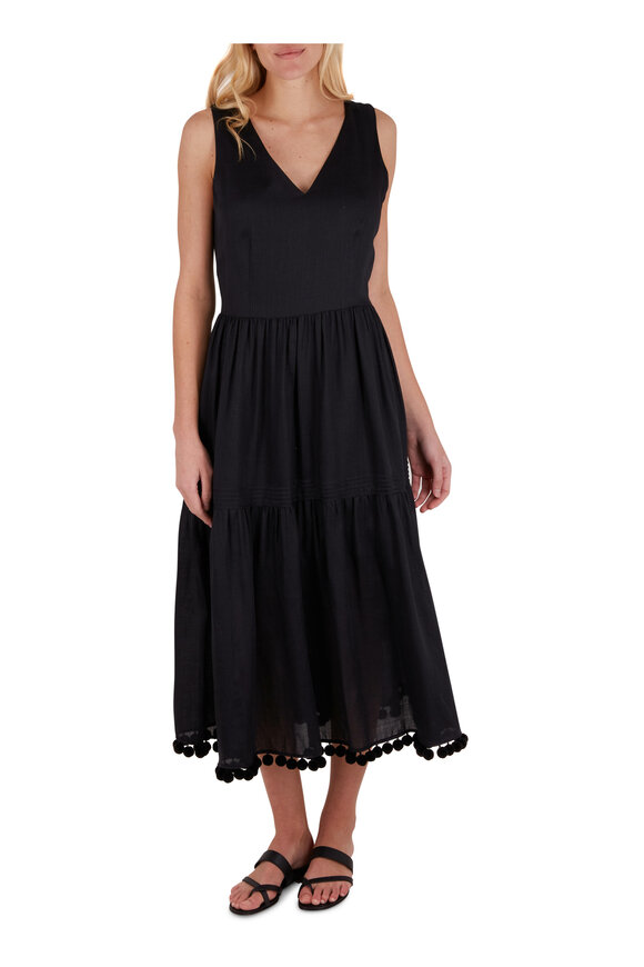 Lafayette 148 New York - Amalia Black Tiered Midi Dress