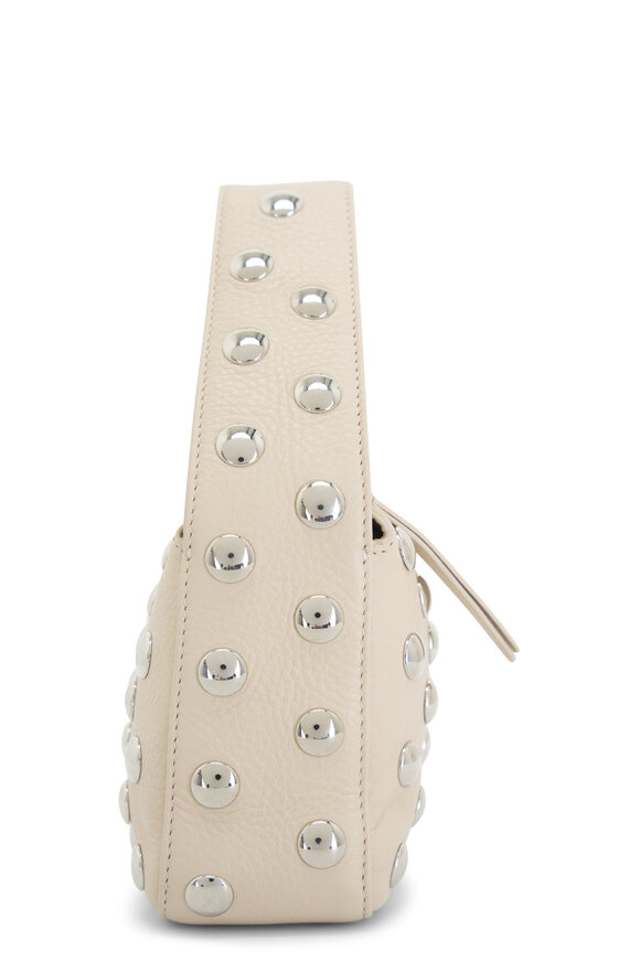 Khaite - Small Elena Dark Ivory Silver Stud Bag 