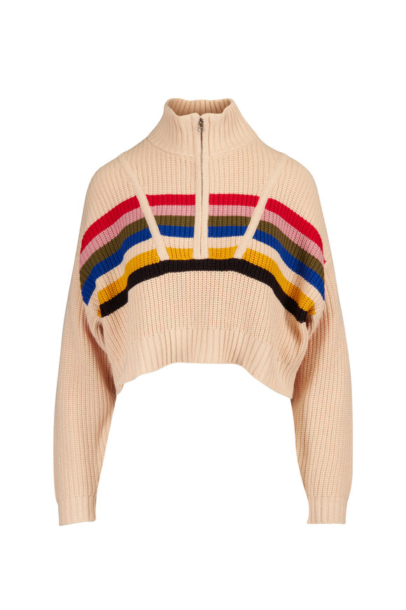 Staud Hampton Artist Stripe Cropped Sweater - view 1